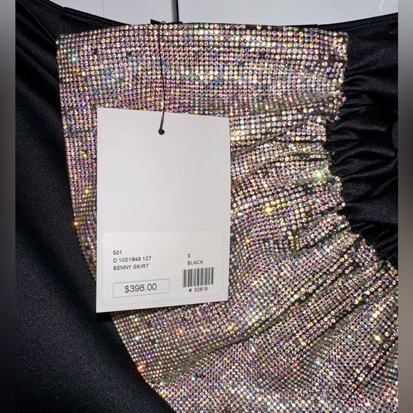 Delfi Collective Black Satin and Crystal Benny Skirt - Picture 2 of 13